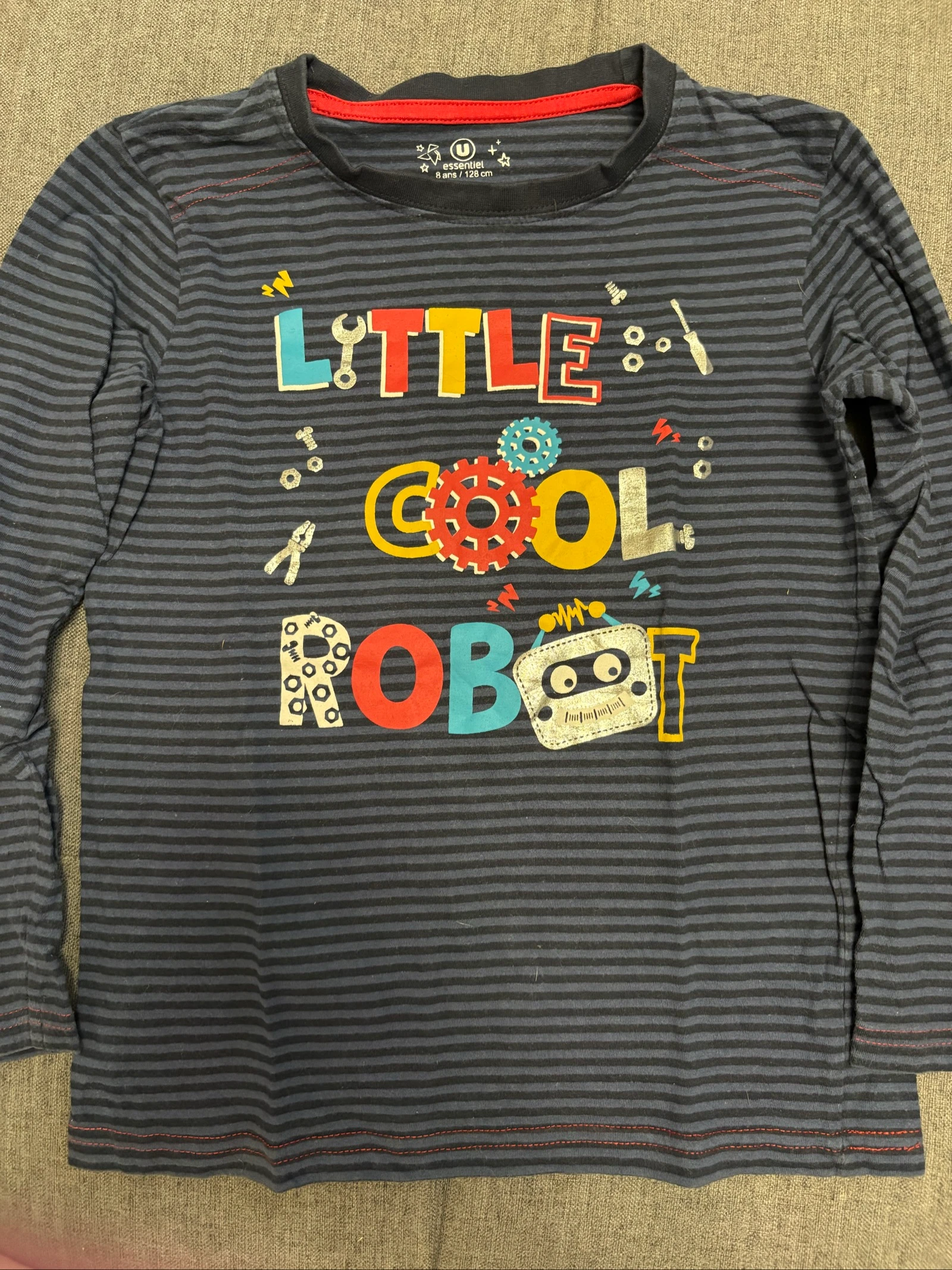 Tee-shirt manches longues garçon 8 ans 100 % coton U Essentiel